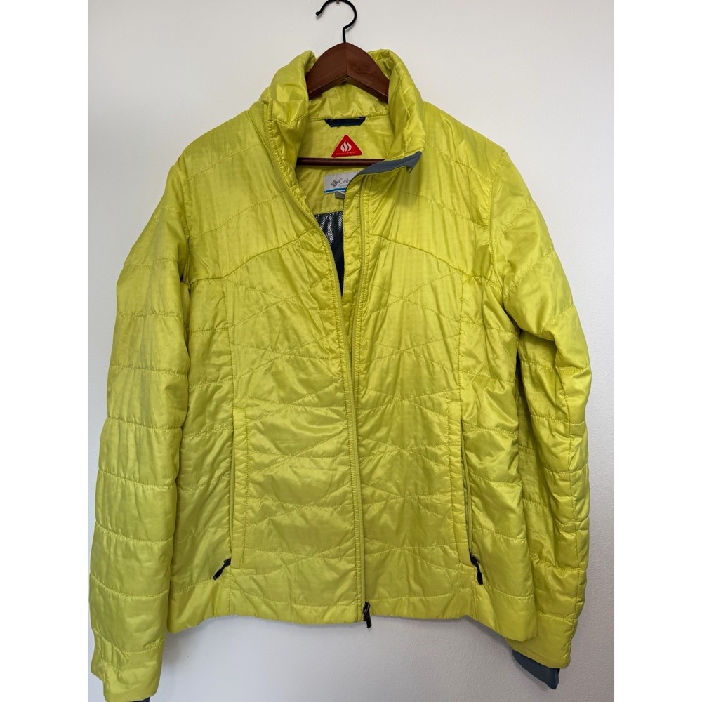 Columbia Omni-Heat Omni-Shield Yellow Insulated Full Zip Jacket Womens XL